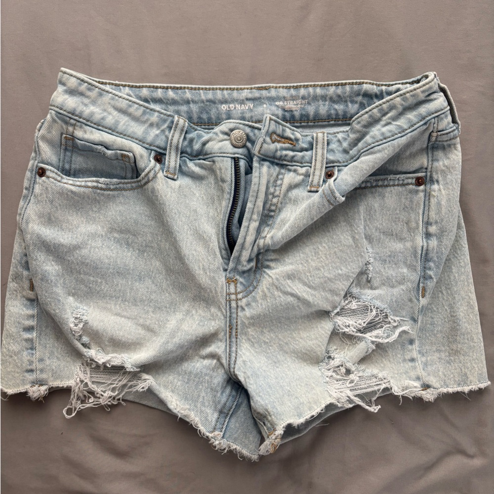 Old Navy Light Blue Distressed Denim Cutoff Shorts